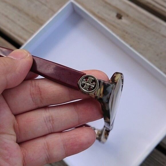 TORY BURCH Eyeglasses TY 2055 1476 Porchini Tortoise/Bordeaux 53MM - Frame Only - Picture 7 of 11